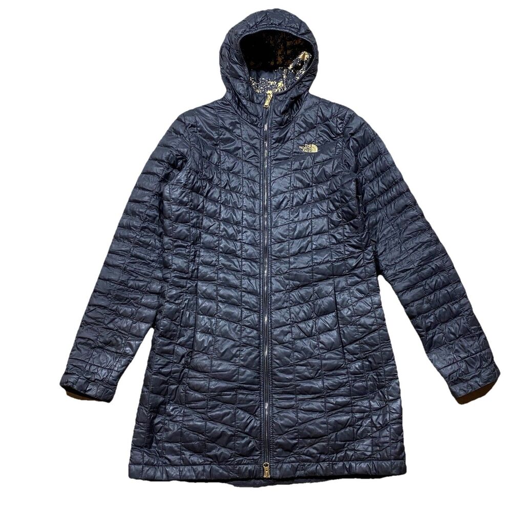 The North Face ThermoBall Hooded Parka Women’s S Black Gold Lined Jacket